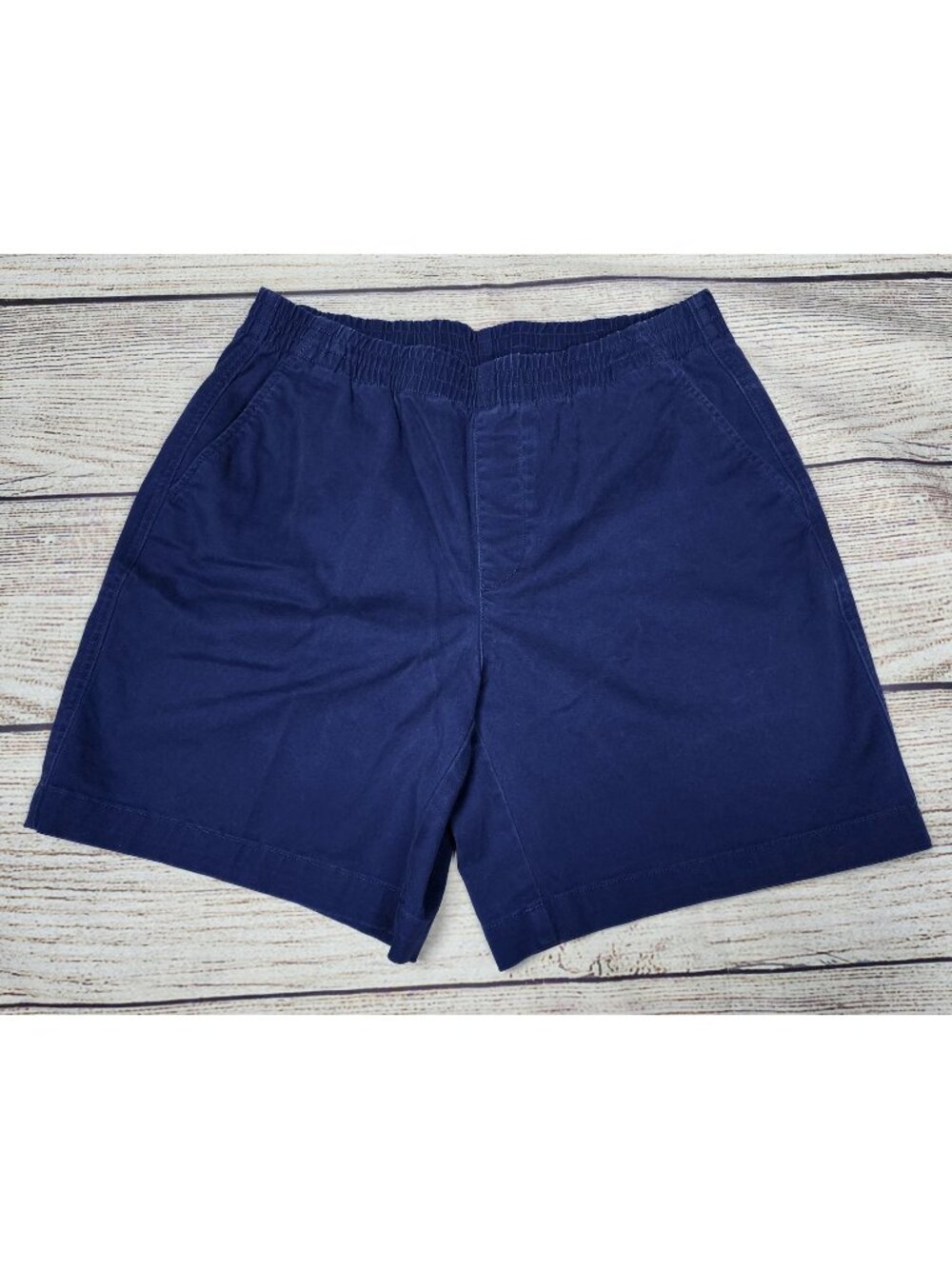 Lands End Women’s Mid Rise Cotton Navy Blue Shorts Size 10 Classic Minimalist